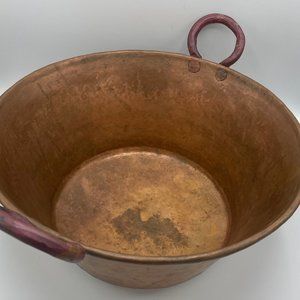 Large Vintage copper jam pot